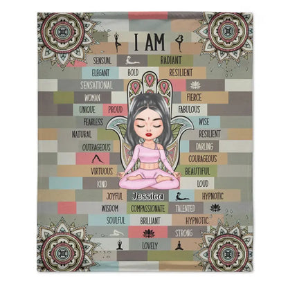 I Am Fearless - Couverture personnalisée personnalisée - Cadeau pour les amateurs de yoga