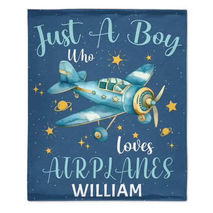 Just A Boy Who Loves AirPlanes - Couvertures cadeaux personnalisées pour garçons