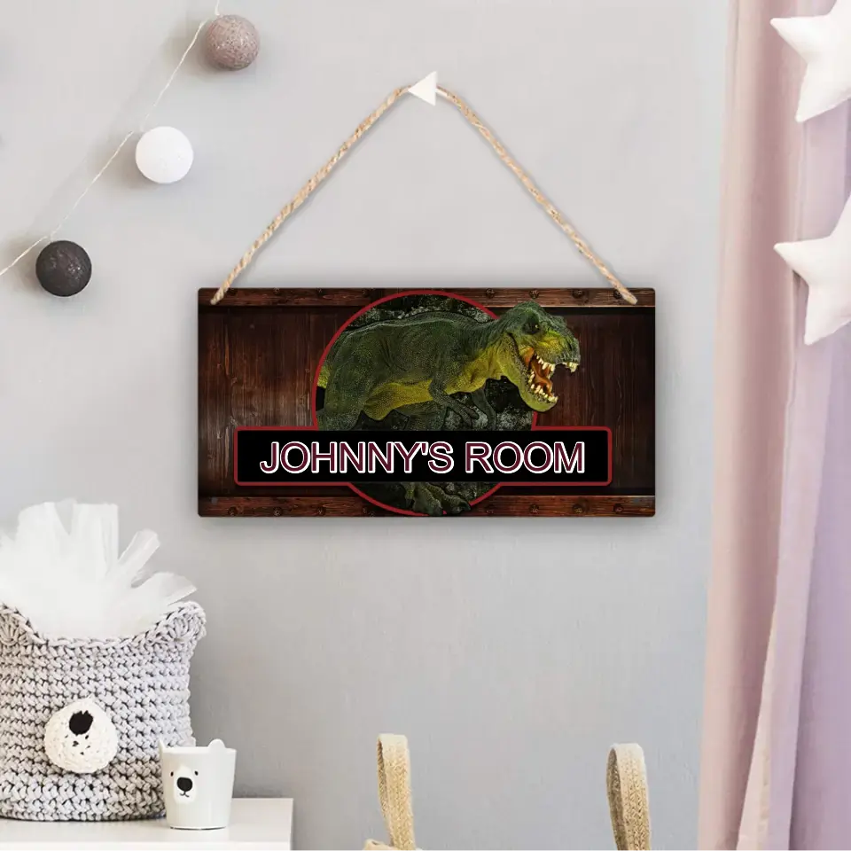 Boys Jurassic Dinosaur - Personalized Door Sign with Name