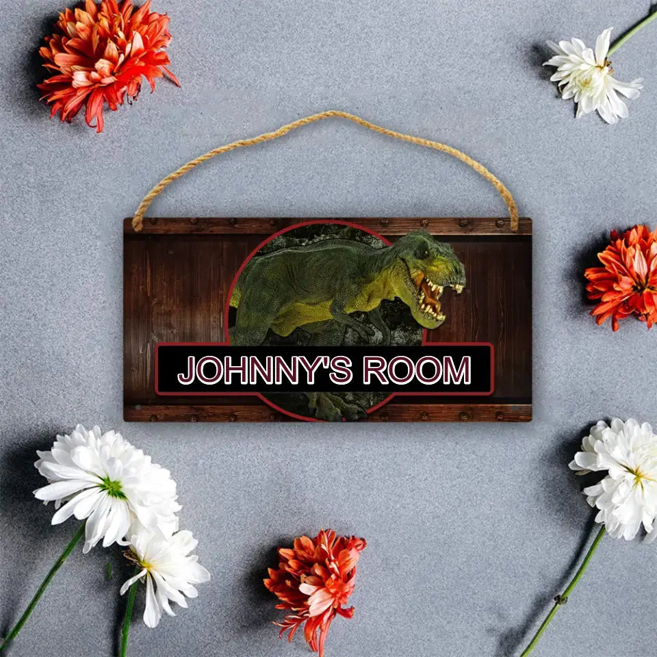 Boys Jurassic Dinosaur - Personalized Door Sign with Name