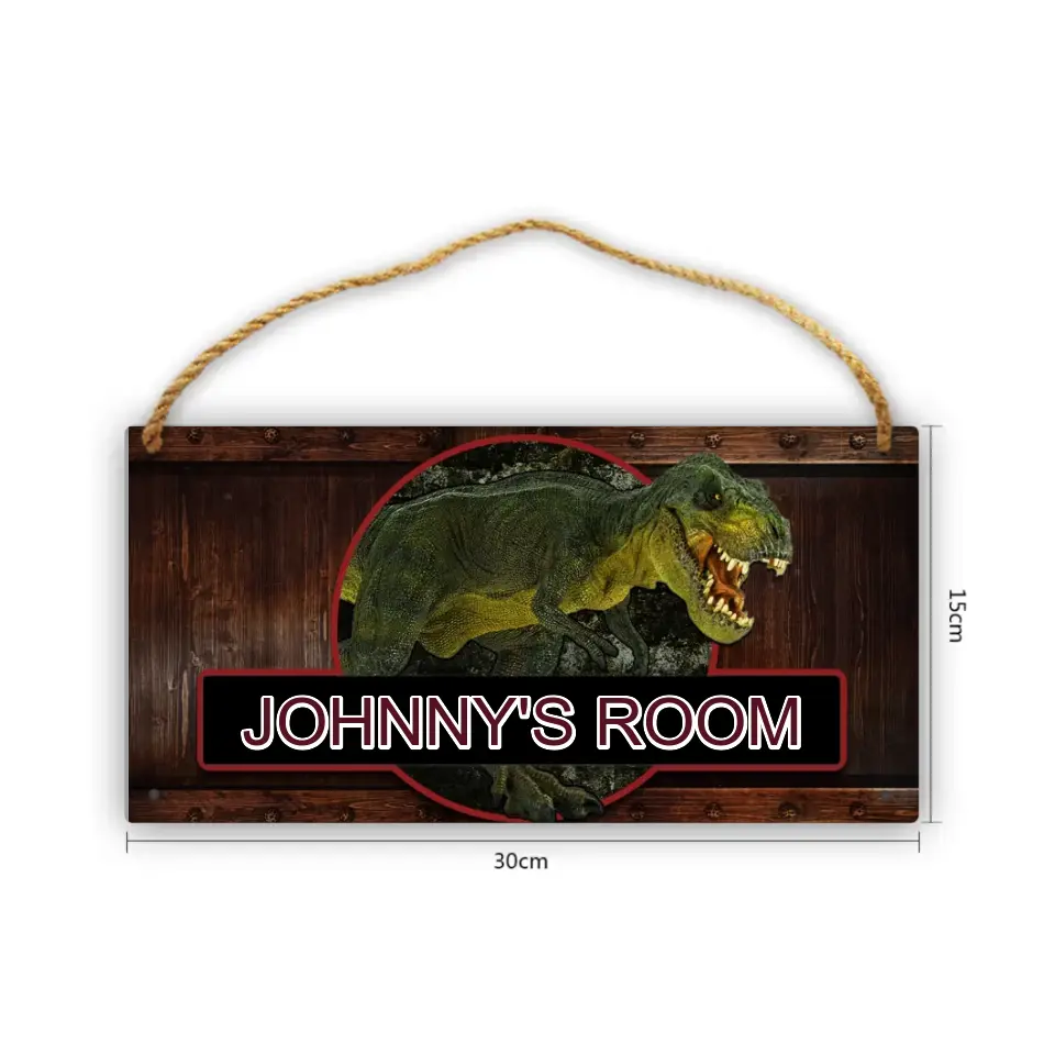 Boys Jurassic Dinosaur - Personalized Door Sign with Name