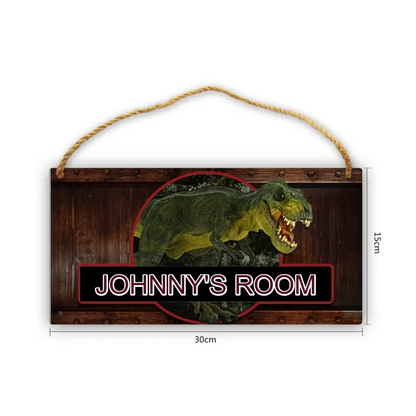 Boys Jurassic Dinosaur - Personalized Door Sign with Name