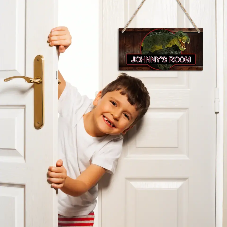 Boys Jurassic Dinosaur - Personalized Door Sign with Name