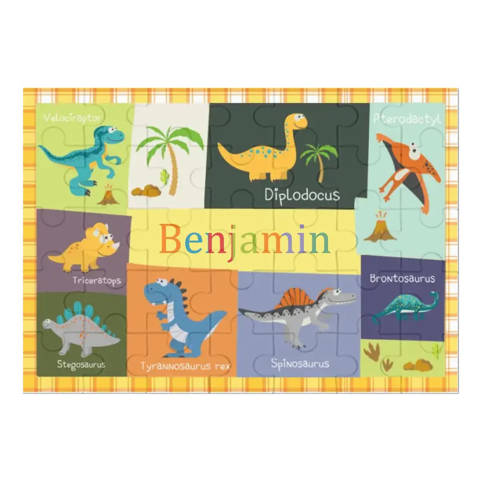 Personalized Dinosaur Jigsaw Puzzle for Toddler Kids 35PCS/70PCS