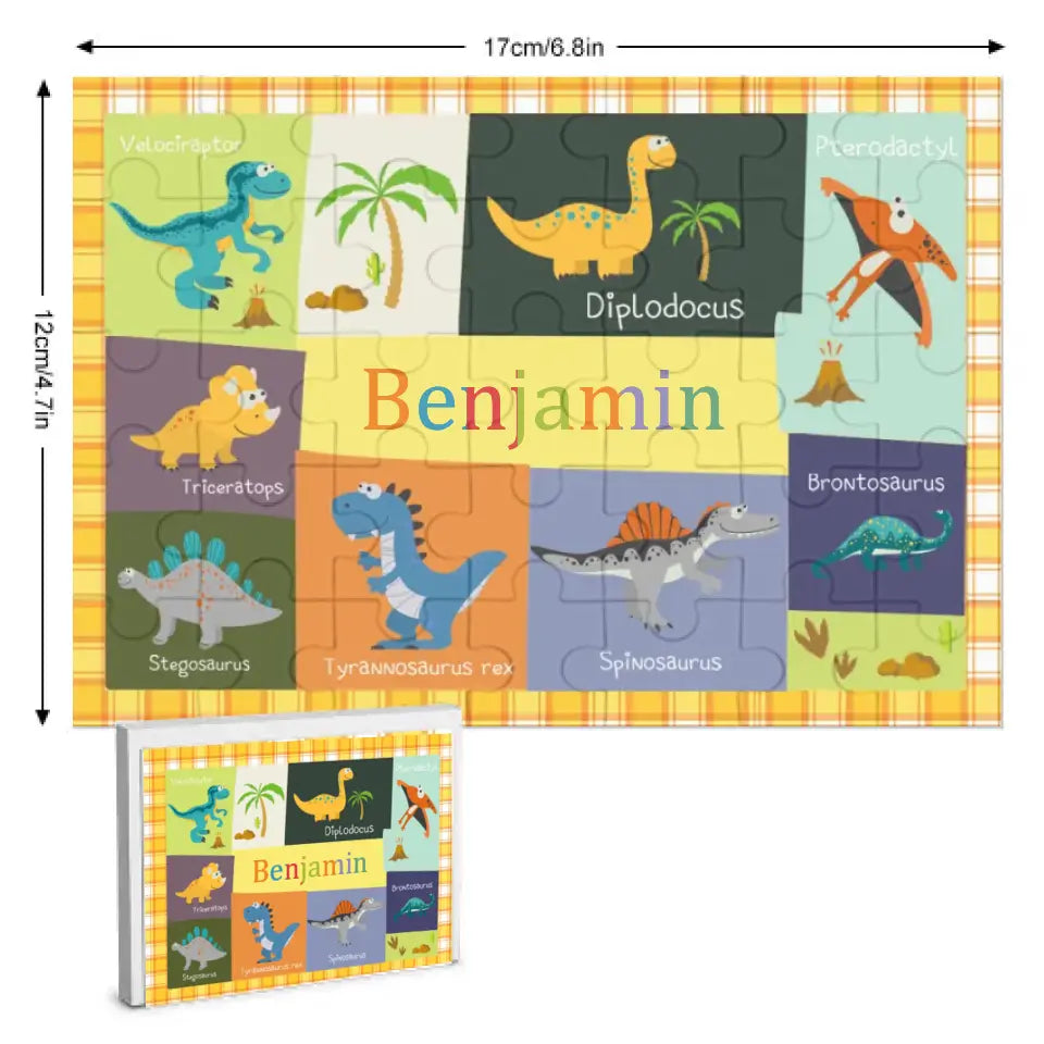 Personalized Dinosaur Jigsaw Puzzle for Toddler Kids 35PCS/70PCS