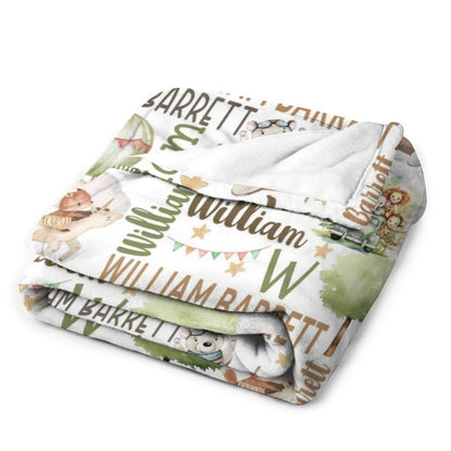 Free Shipping✈️Wildlife Adventure Name Custom Blanket