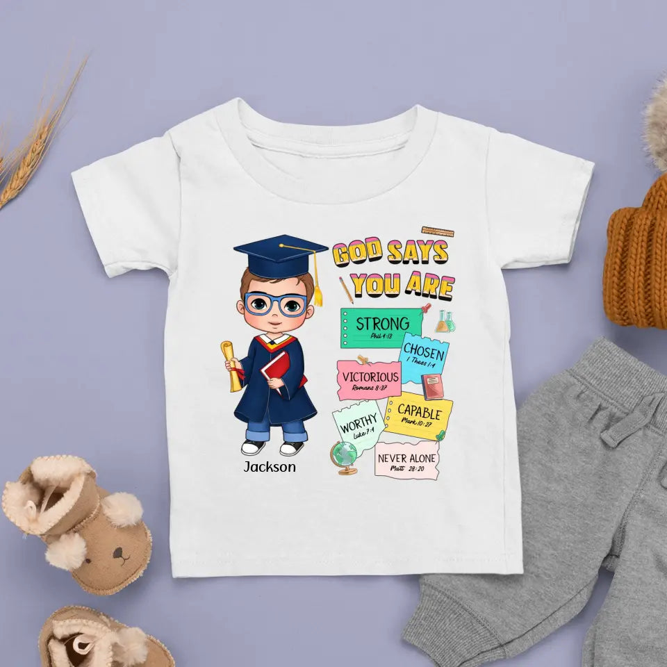 T-shirt de remise des diplômes, Dieu dit que je suis un enfant