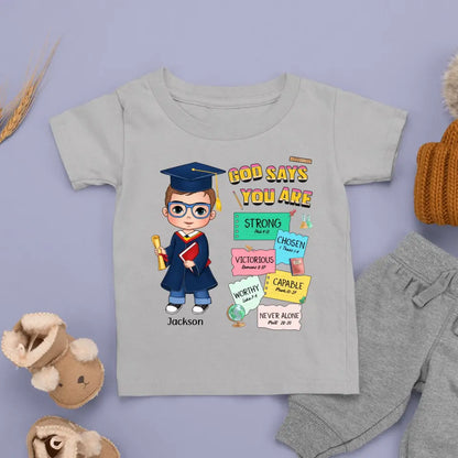 T-shirt de remise des diplômes, Dieu dit que je suis un enfant