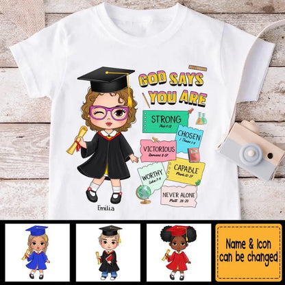 T-shirt de remise des diplômes, Dieu dit que je suis un enfant