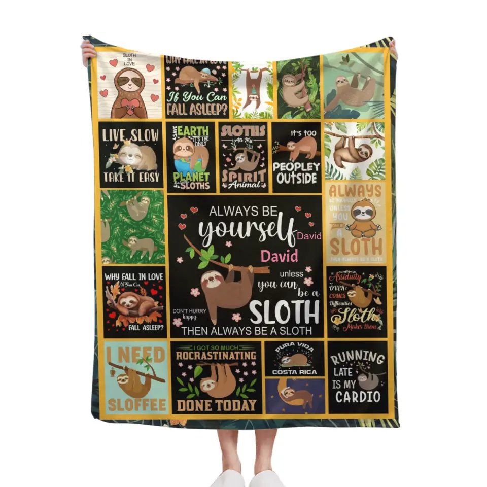 Personalized 20 Cute Sloth Custom Baby Blanket – lovscape