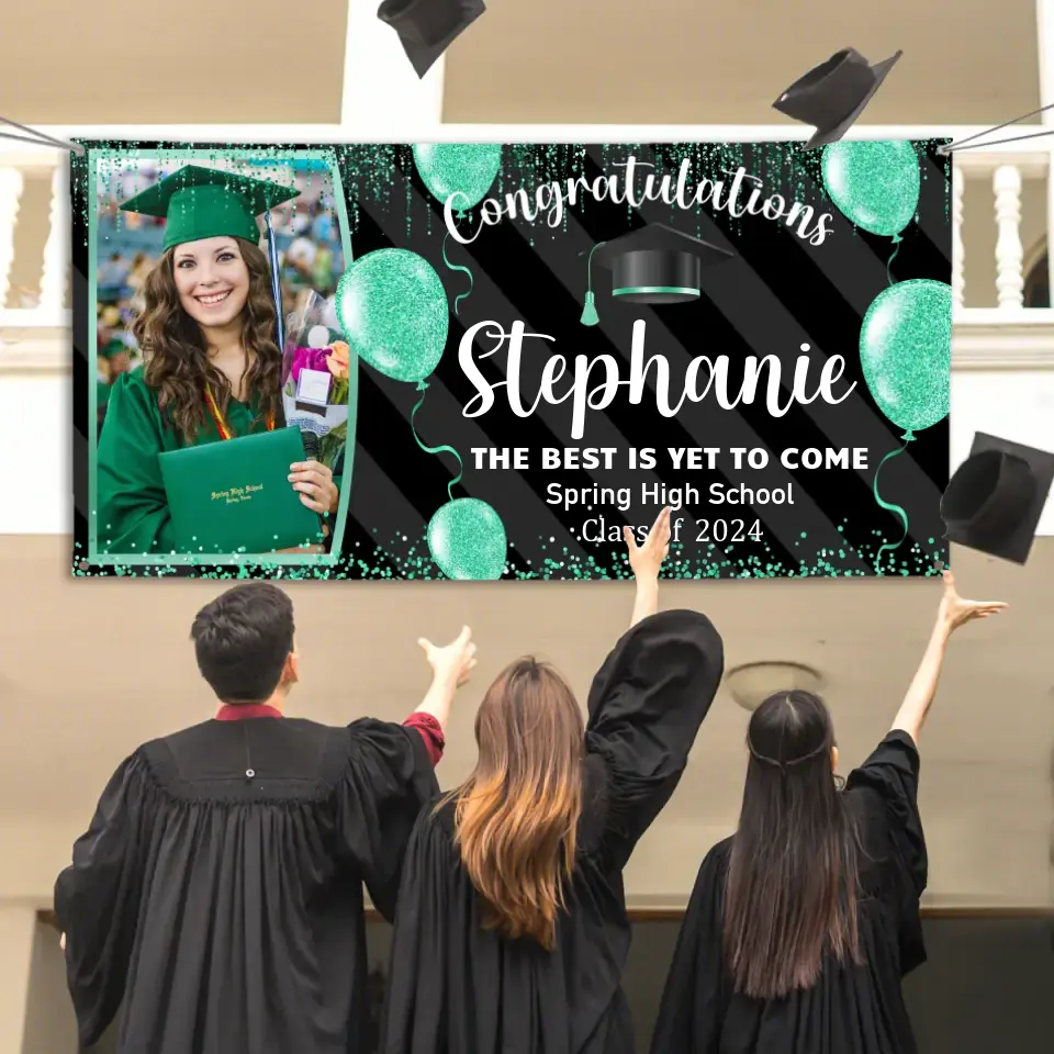 Personalized Custom Light Dot Balloon Graduation Banner,  Graduation Decorations