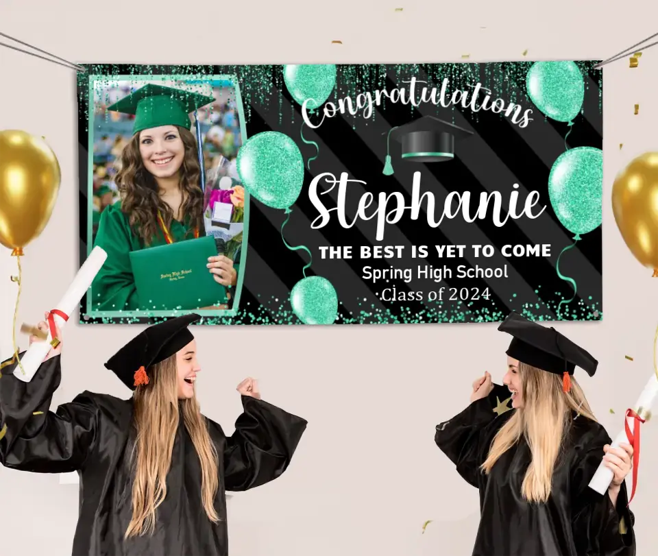 Personalized Custom Light Dot Balloon Graduation Banner,  Graduation Decorations