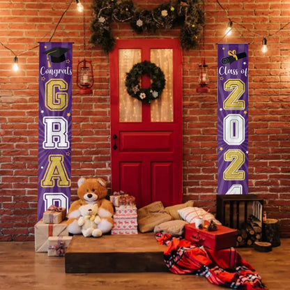 Class of 2024 Congrats Graduation Banner - Party Welcome Hanging Door Decor