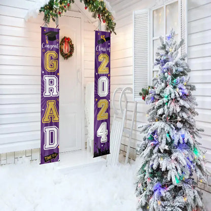 Class of 2024 Congrats Graduation Banner - Party Welcome Hanging Door Decor