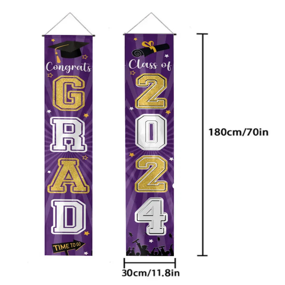 Class of 2024 Congrats Graduation Banner - Party Welcome Hanging Door Decor