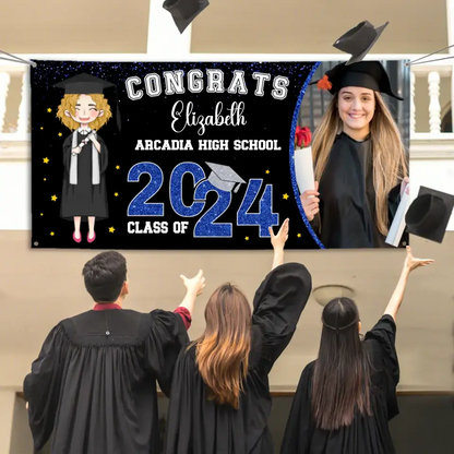 Glitter and Star Styles Congratulations Class Of 2024, Custom Photo