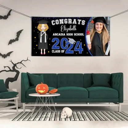 Glitter and Star Styles Congratulations Class Of 2024, Custom Photo