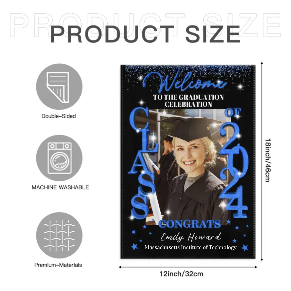 Graduation Party Class Of 2024 Blanket - Custom Photo - Welcome To The Graduation Celebration