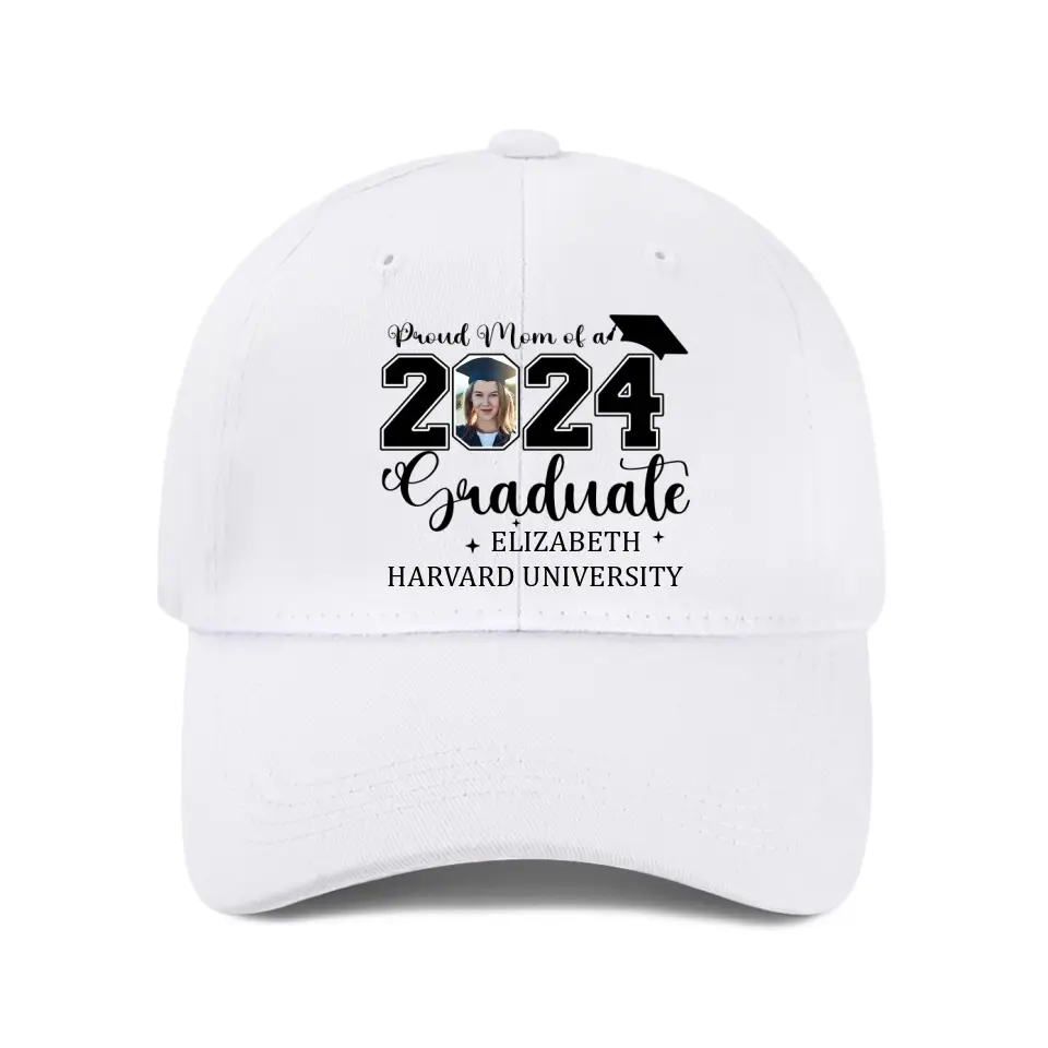 Personalized Proud Mom Dad Of A 2024 Graduate Baseball Cap - Custom Photo