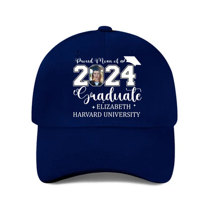 Personalized Proud Mom Dad Of A 2024 Graduate Baseball Cap - Custom Photo