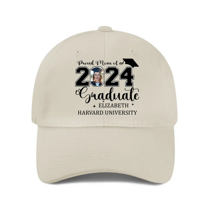 Personalized Proud Mom Dad Of A 2024 Graduate Baseball Cap - Custom Photo