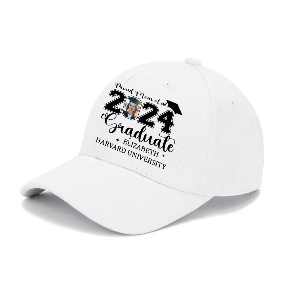 Personalized Proud Mom Dad Of A 2024 Graduate Baseball Cap - Custom Photo