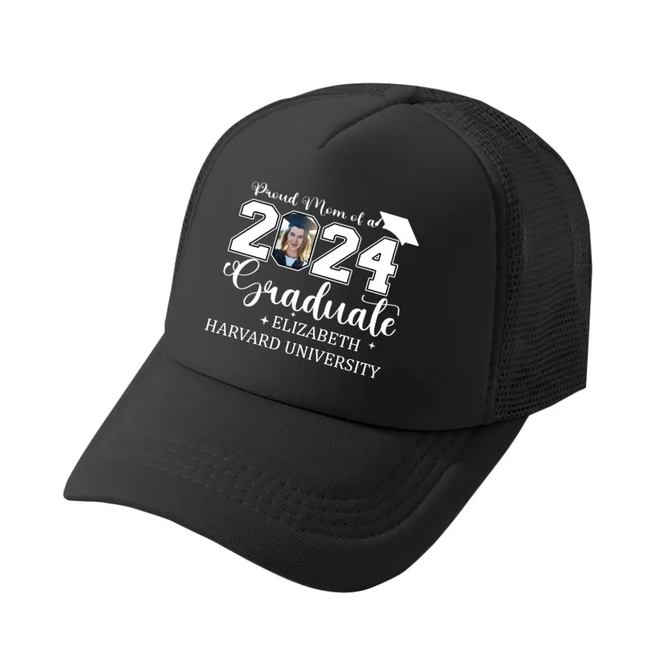 Personalized Proud Mom Dad Of A 2024 Graduate Baseball Cap - Custom Photo