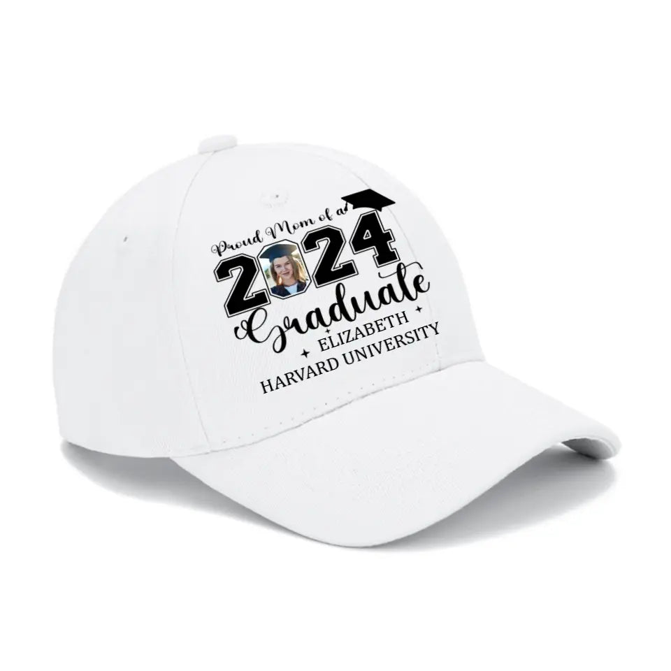 Personalized Proud Mom Dad Of A 2024 Graduate Baseball Cap - Custom Photo