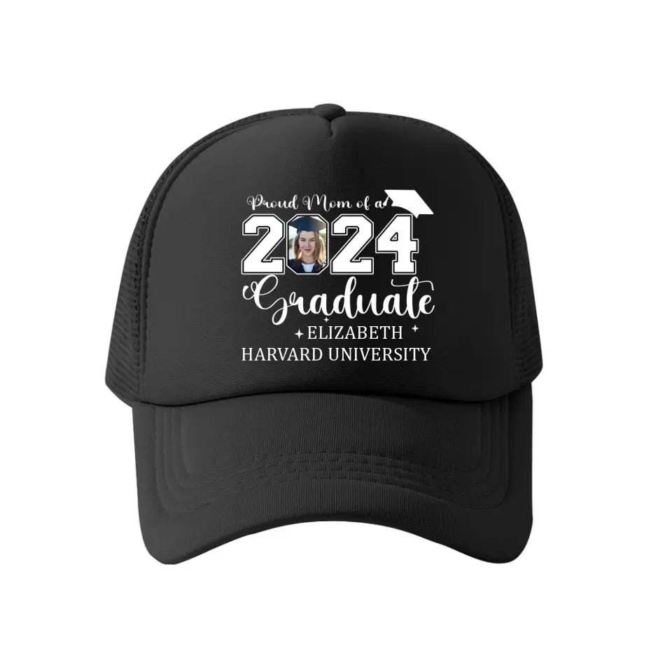 Personalized Proud Mom Dad Of A 2024 Graduate Baseball Cap - Custom Photo