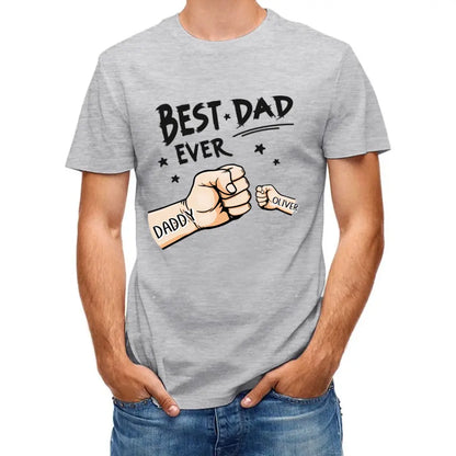 The Best Dad Ever - Family Personalized Custom Unisex T-shirt - Father's Day, Birthday Gift For Dad