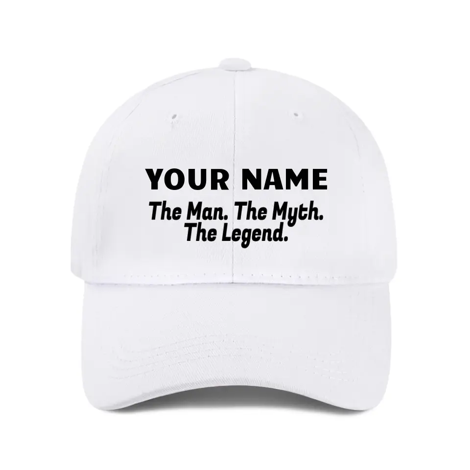 Légende du mythe de l'homme, casquette de baseball personnalisée avec nom, casquette en maille