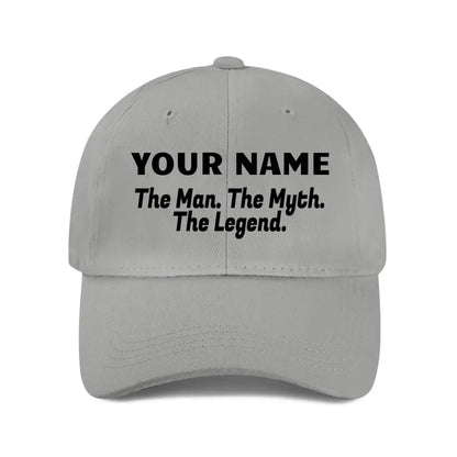 Légende du mythe de l'homme, casquette de baseball personnalisée avec nom, casquette en maille