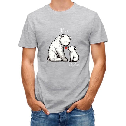 Customized bear children's cotton T-shirt with personalized name