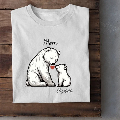 Customized bear children's cotton T-shirt with personalized name