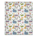 Personalized Smiling Animals Name Blanket