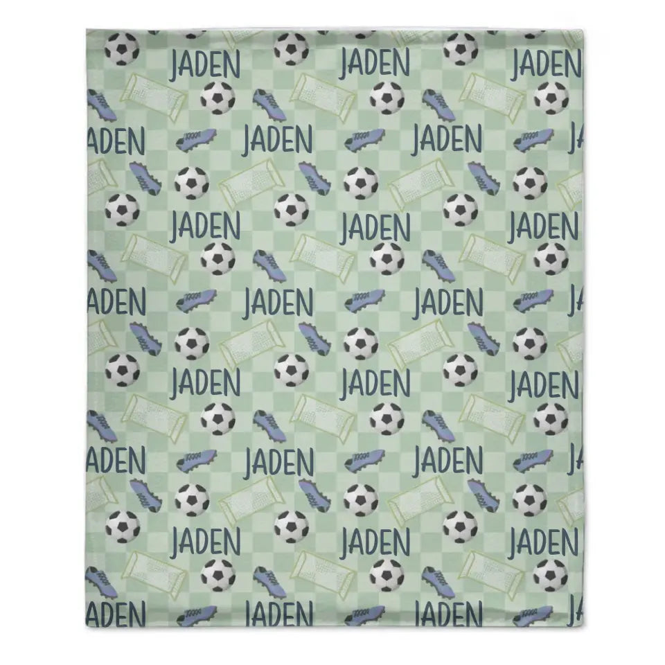 Free shipping✈️Personalized Green Football Star Name Blanket