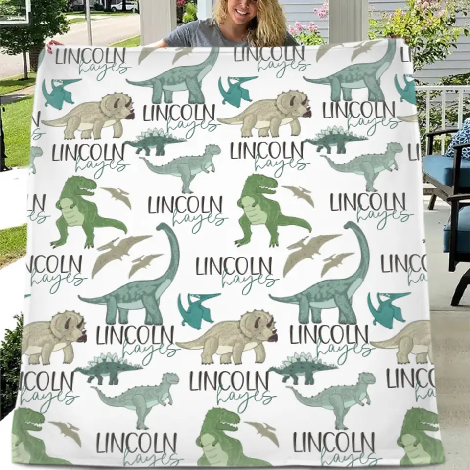 Livraison gratuite✈️Couverture personnalisée avec nom du parc de dinosaures