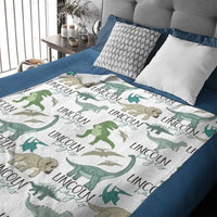 Personalized Dinosaur Park Name Blanket