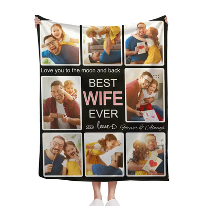 Free shipping✈️Personalized Family Blankets with Picture to Best Dad Mom Grands Ever