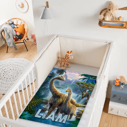 Free shipping✈️Jurassic Dinosaur - Personalized Name Blanket for Kids