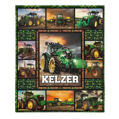 Free shipping✈️Personalized Tractor Name Blanket