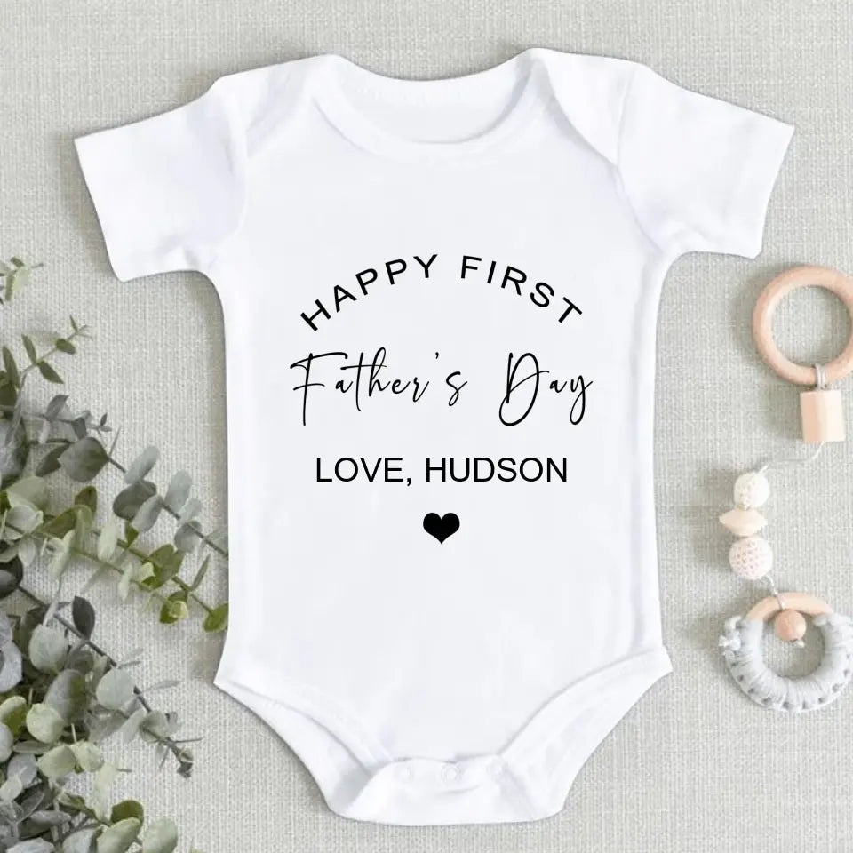 Happy First Father's Day Baby Onesie