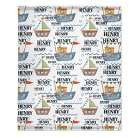 Personalized Nautical Baby Custom Name Blanket