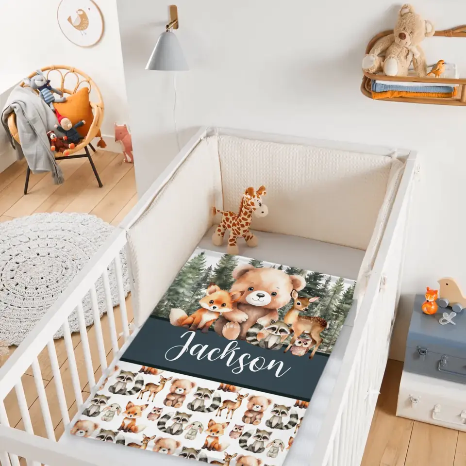 Livraison gratuite✈️Couverture pour bébé personnalisée avec nom - Cadeau bébé personnalisé pour nouveau-né