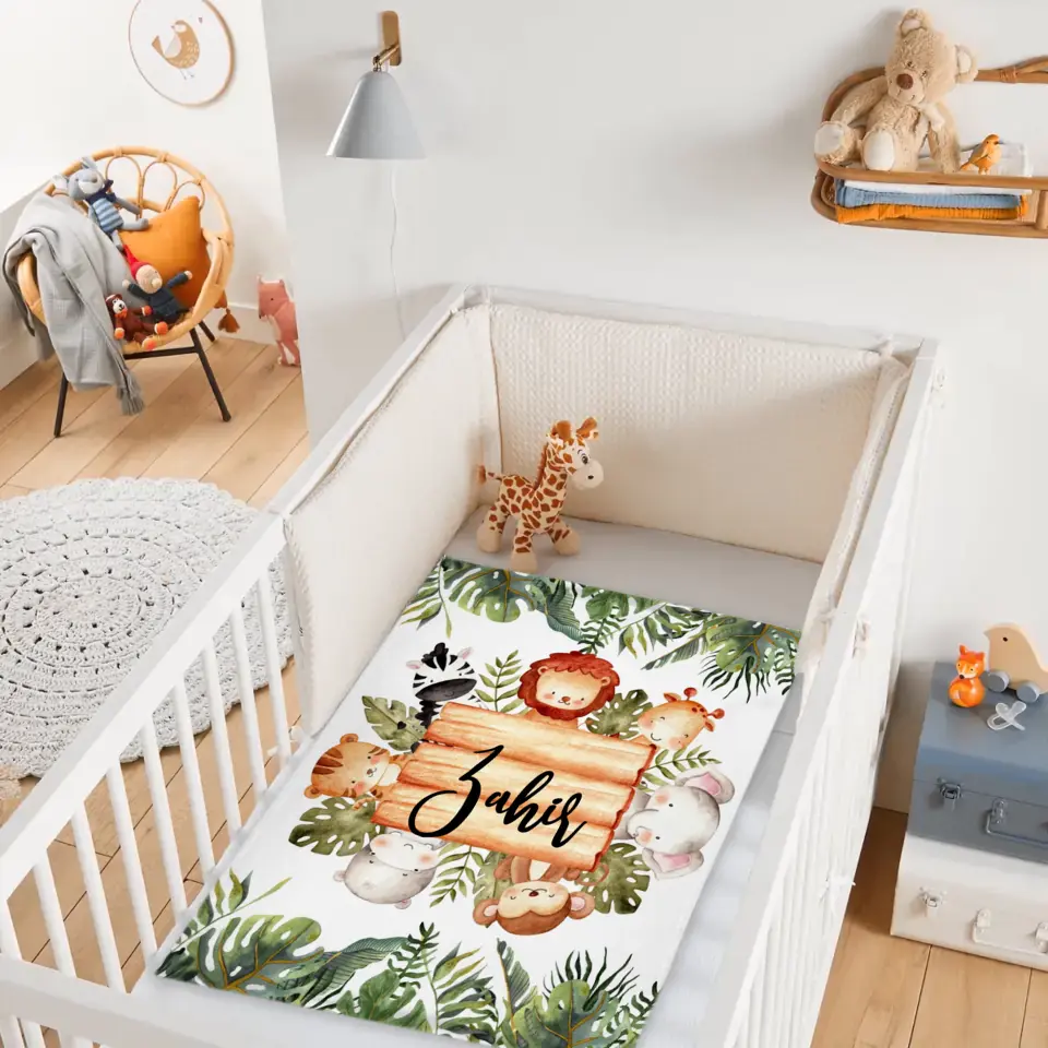 Free shipping✈️Personalized Woodland Baby Blanket, Customized Name Blanket, Gift for Baby