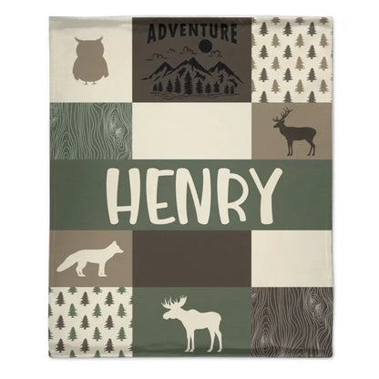 Free shipping✈️Customized Boy Names Nature Themed Baby Blanket, Great Birthday Gift