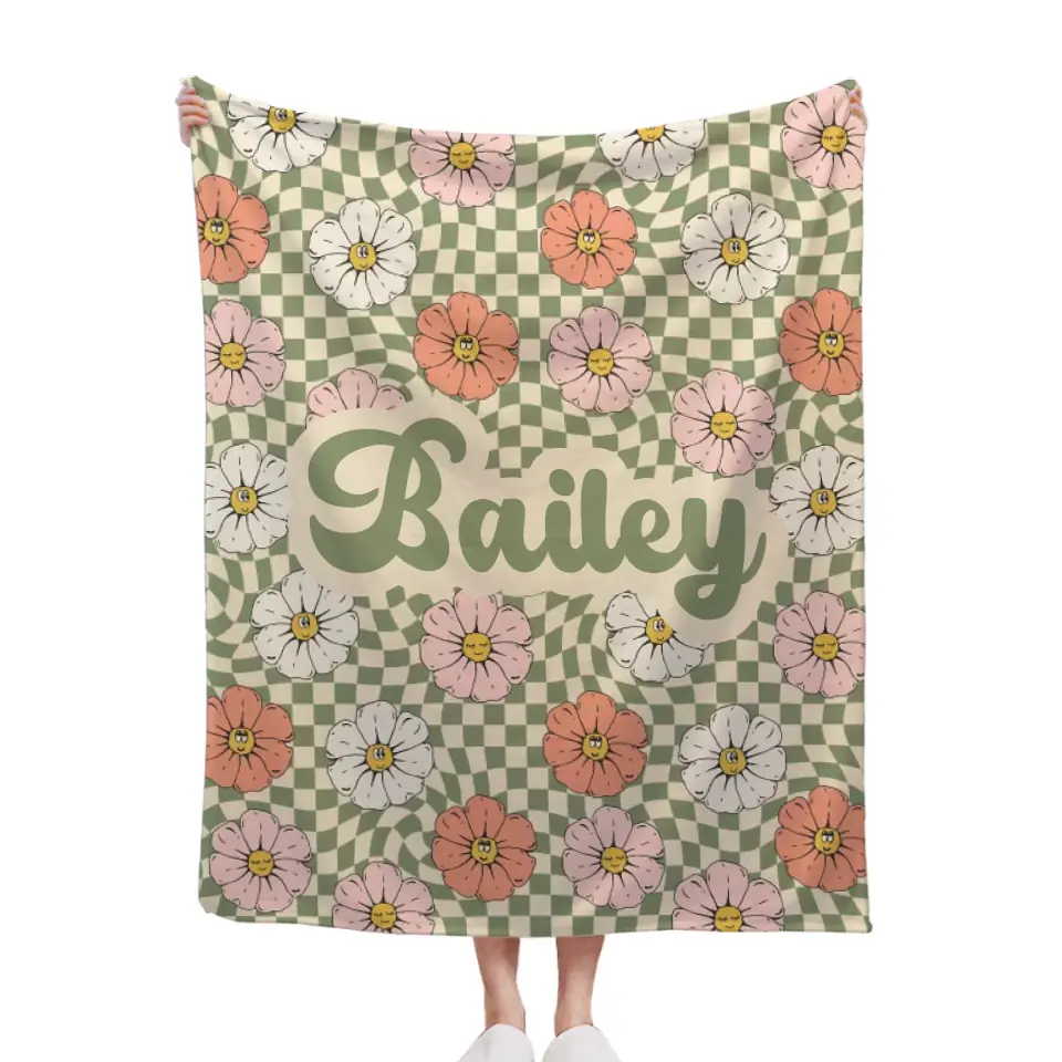 Personalized New Flower Retro Style In Vintage Rustic Style Blanket With Name