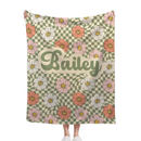 Personalized New Flower Retro Style In Vintage Rustic Style Blanket With Name