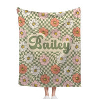 Personalized New Flower Retro Style In Vintage Rustic Style Blanket With Name