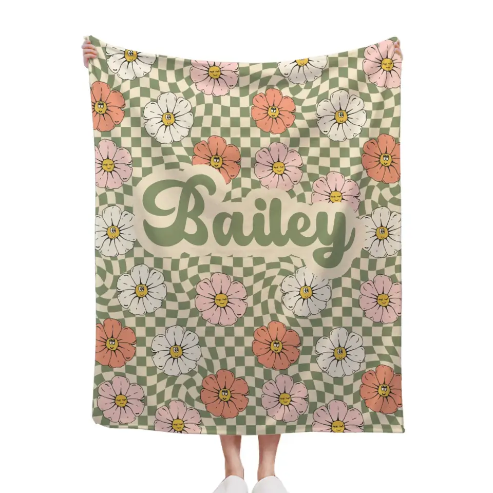 Personalized New Flower Retro Style In Vintage Rustic Style Blanket With Name